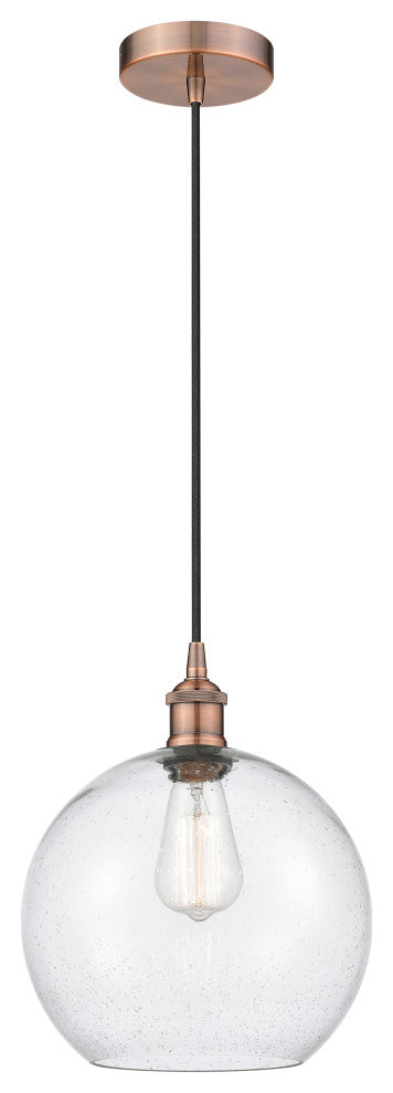 Innovations 616-1P-AC-G124-10 1-Light Mini Pendant, Antique Copper