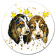 Funny Puppy Dogs Watercolor, Animal Art Disc Metal Artwork, 11"