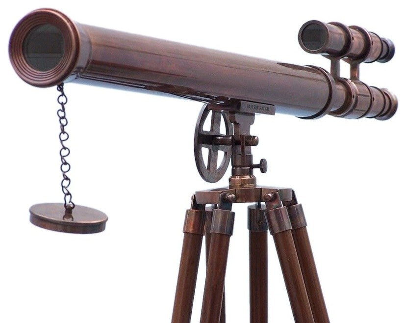 Floor Standing Antique Copper Griffith Astro Telescope 64'', Vintage Telescope