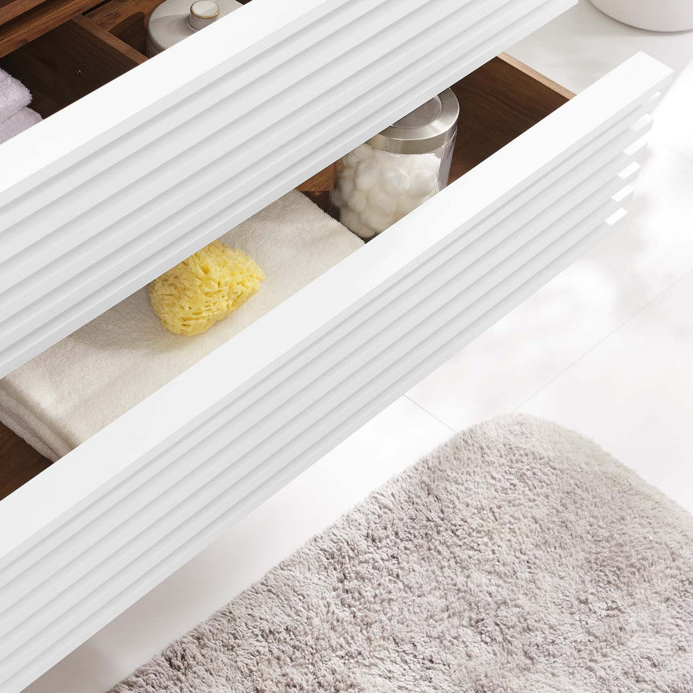 Render 36" Wall-Mount Bathroom Vanity Cabinet, White Walnut