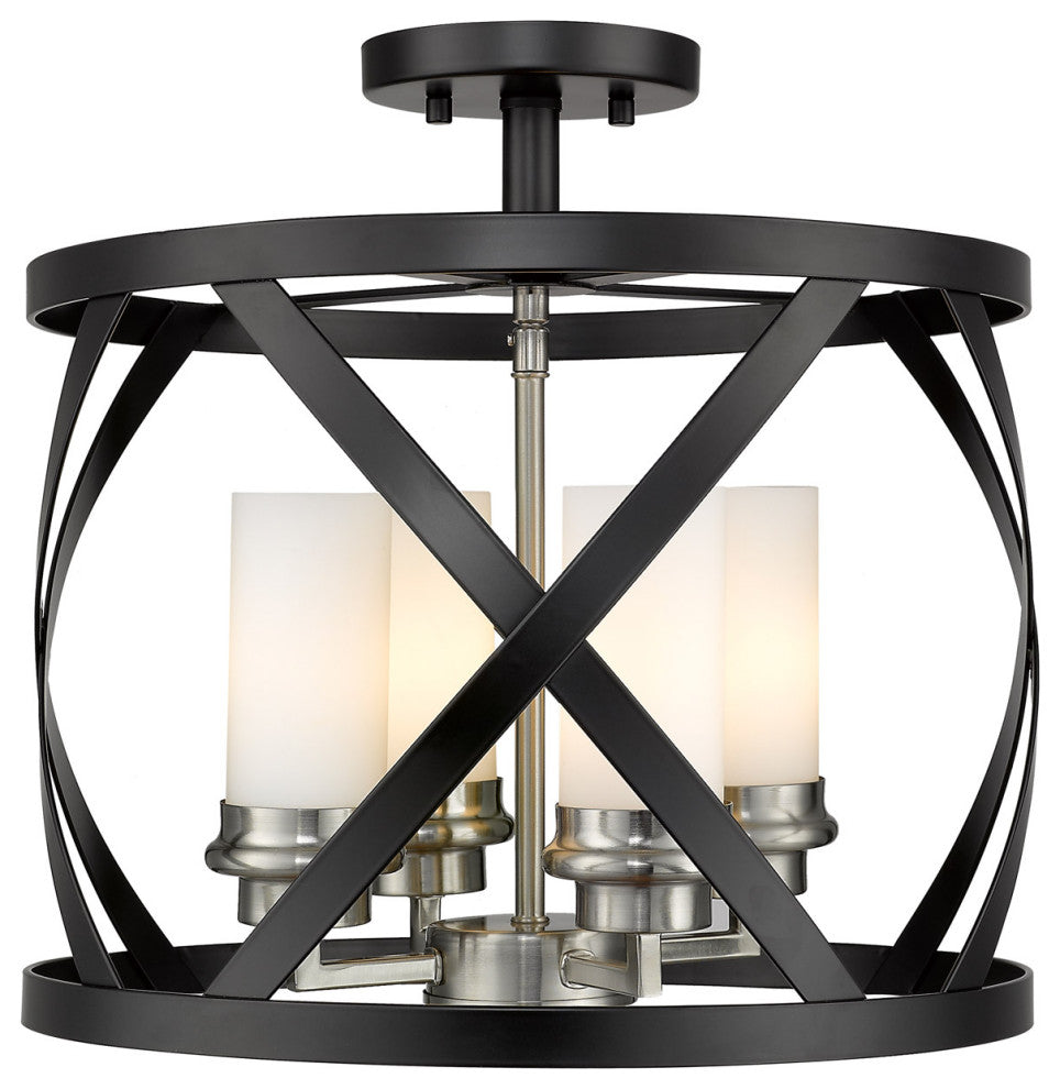Zlite 481SF15-MB-BN 4-Light Semi Flush Mount, White