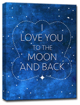 I Love You to the Moon and Back II Wrapped Canvas Art, 16"x12"