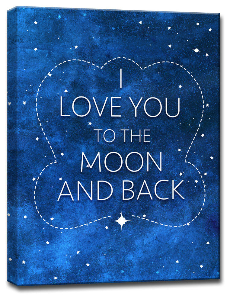 I Love You to the Moon and Back II Wrapped Canvas Art, 16"x12"