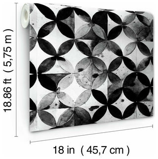 Paul Brent Moroccan Tile Peel & Stick Wallpaper, black