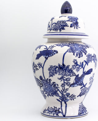 Claybarn Blue Garden Ginger Jar