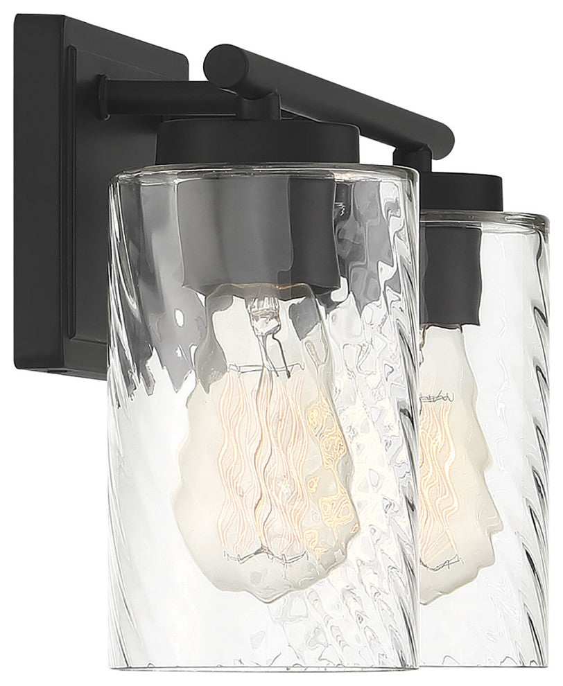 2-Light Bathroom Vanity Light, Matte Black