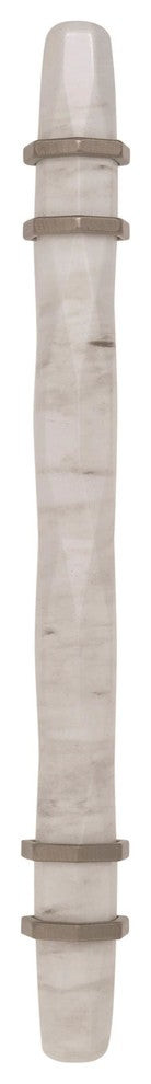 Carrione Cabinet Pull, Marble White/Satin Nickel, 5-1/16" Center-to-Center