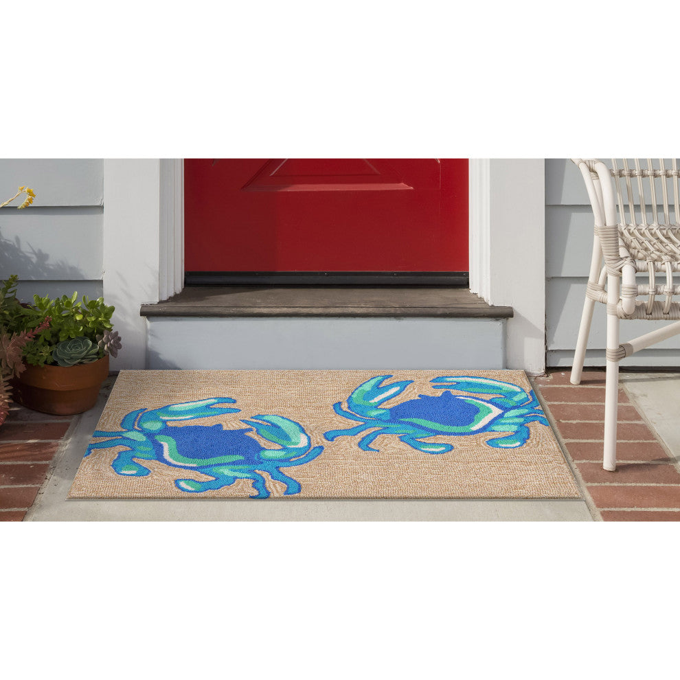 Frontporch Crabs Indoor/Outdoor Rug Blue 2'6x4'
