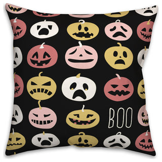 Boo Pumpkins Pattern 18x18 Throw Pillow