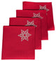 Glisten Snowflake Embroidered Christmas Napkins, Red, 20"x20", Set of 4