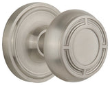 Single Classic Rosette With Round Clear Mission Knob, Satin Nickel