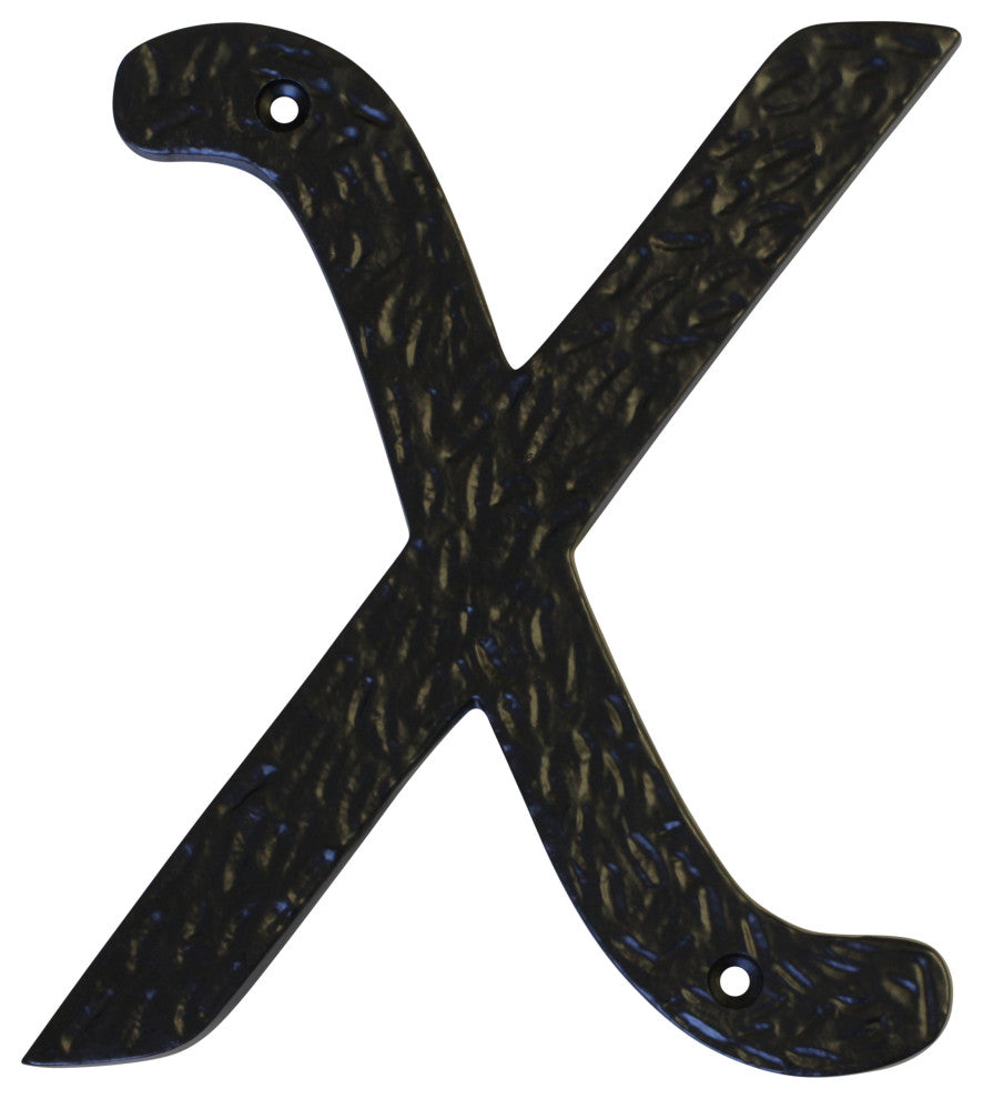 RCH Hardware Iron Vintage Classic House Letter, 6", Black, X