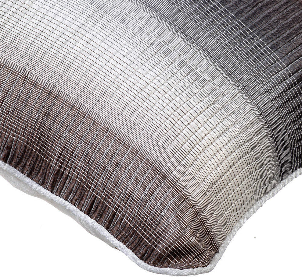 Gray Decorative Pillow Covers 12"x12" Silk, In Two Minds