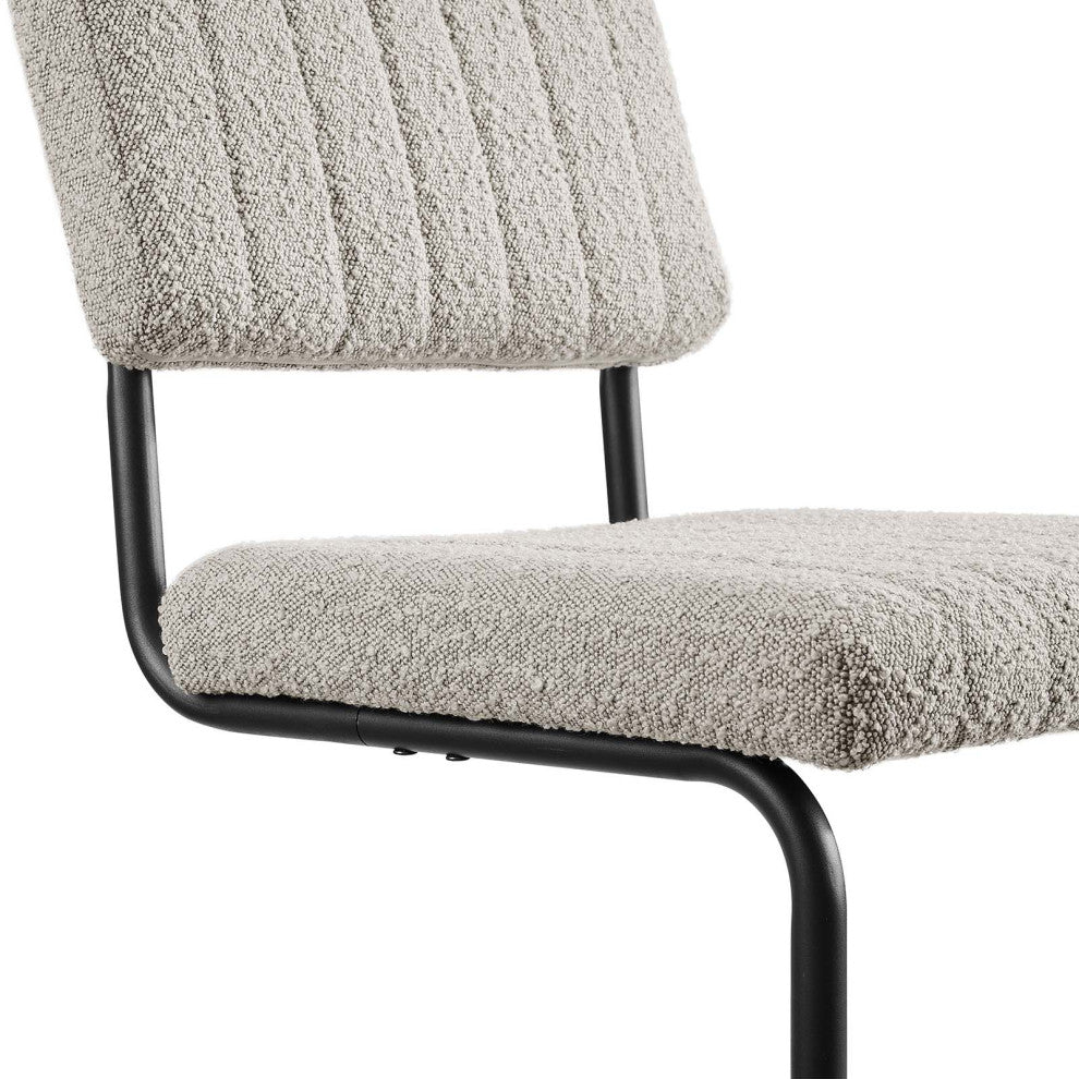 Parity Boucle Dining Side Chairs, Set of 2, Black Taupe
