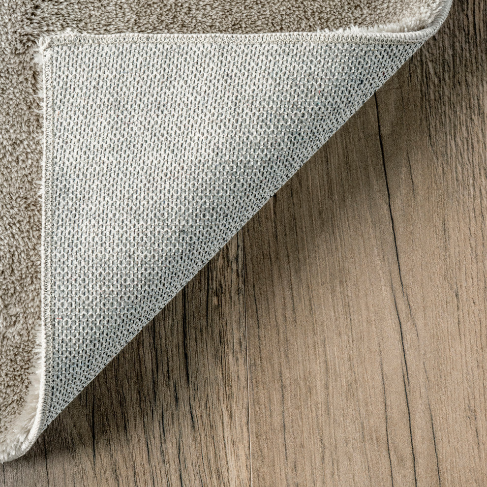 nuLOOM Loni Solid Machine Washable Shag Area Rug, Beige, 8'x10'