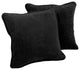 18" Double-Corded Solid Microsuede Square Throw Pillows, Set of 2, Black