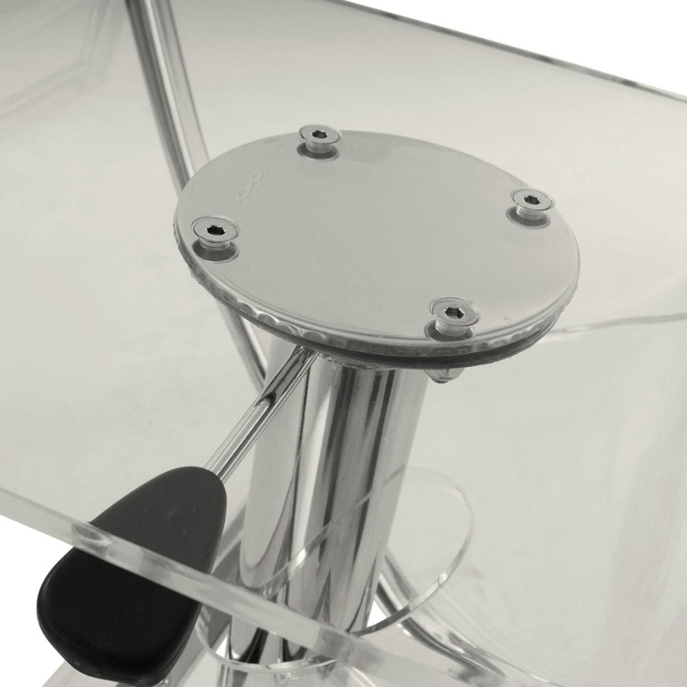 LeisureMod Napoli Transparent Acrylic Bar/Counter Stool, Set of 2 Clear