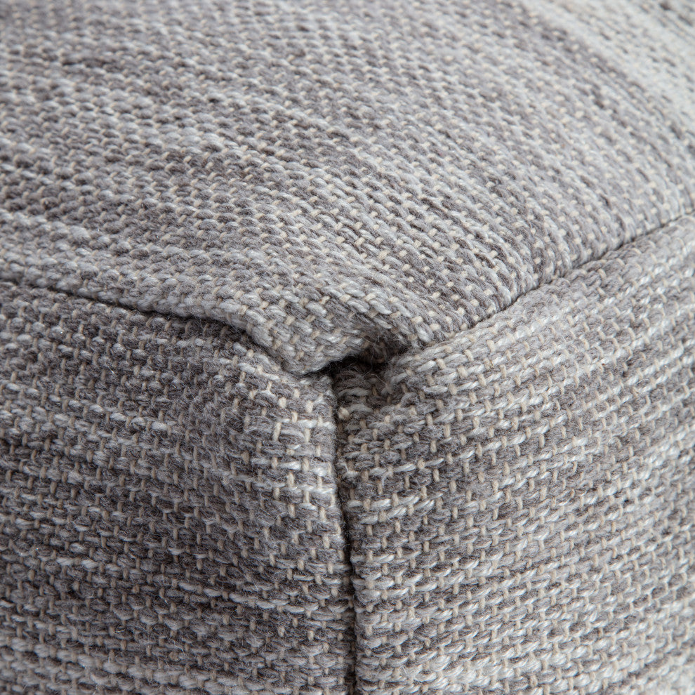Rincon 34" x 34" x 16" Gray and Ivory Ottoman