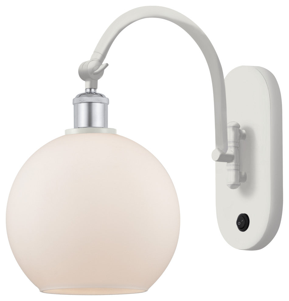 Innovations 518-1W-WPC-G121-8 1-Light Sconce, White and Polished Chrome