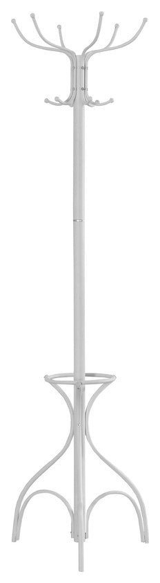18" X 18" X 70" White  Metal  Coat Rack