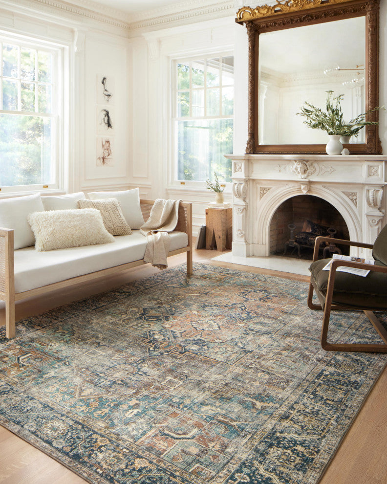 Margot Oriental Terracotta/Lagoon Area Rug, 7''6"x9''6"