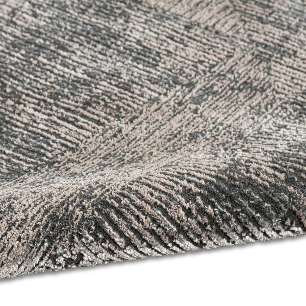 Calvin Klein CK024 Irradiant 9' x 12' Black Ivory Modern Indoor Area Rug