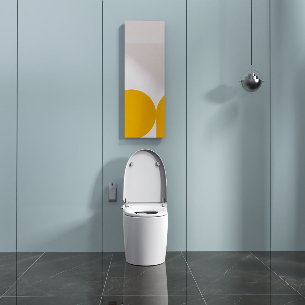 Multifunction Single Flush Ceramic Smart Toilet, Heated Seat