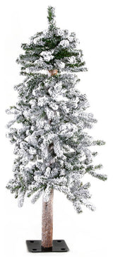 Heavy Flocked Alpine Tree, 4'
