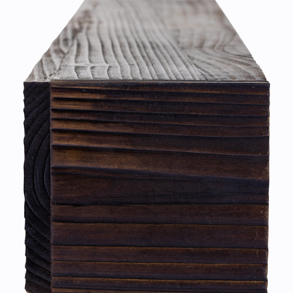 Weathered Beam Mantel, Burnt Almond, 72"