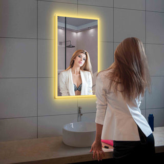 Fogless, Dimmable, Color Temperature Adjustable LED Mirror, 21x36