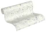 Damask Textured Wallpaper, Ornaments, 374134, White Gray Silver, 1 Roll