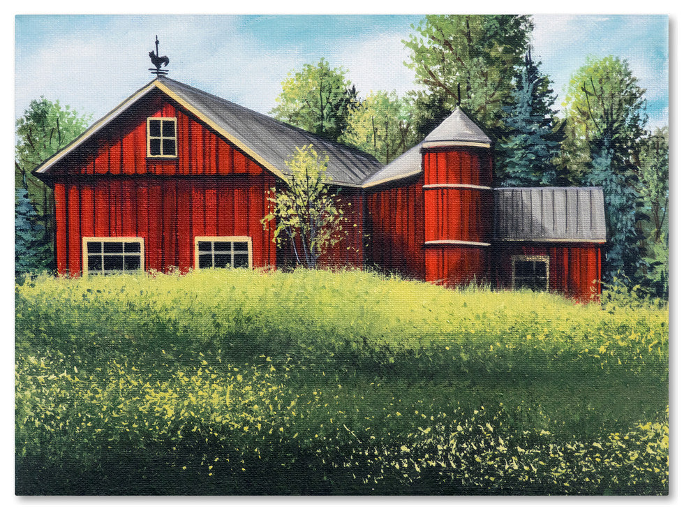 Debbi Wetzel 'Red Barn Summer sm' Canvas Art, 35" x 47"