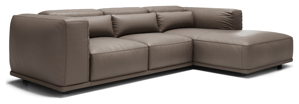 Thomas Sectional Sofa, Leather, Canela Leather, Right-Facing Chaise