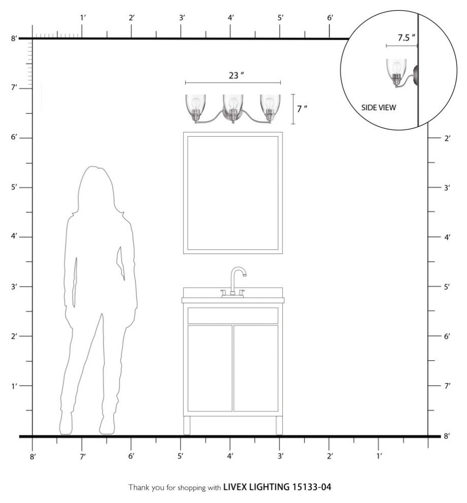 Montgomery 3 Light Black Vanity Sconce
