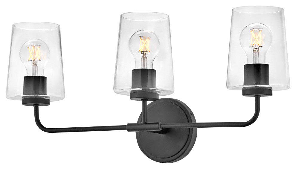 Lark Kline Medium Three Light Vanity, Black