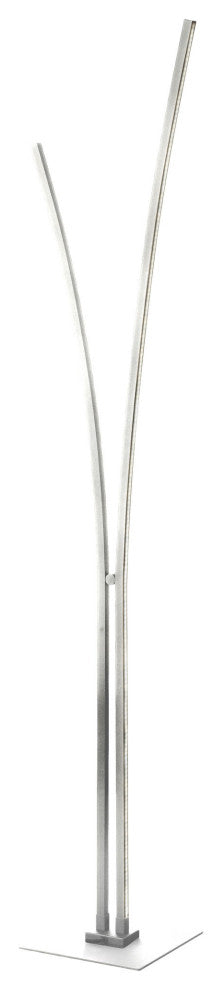 34W Floor Lamp, Silver with White Acrylic Diffuser