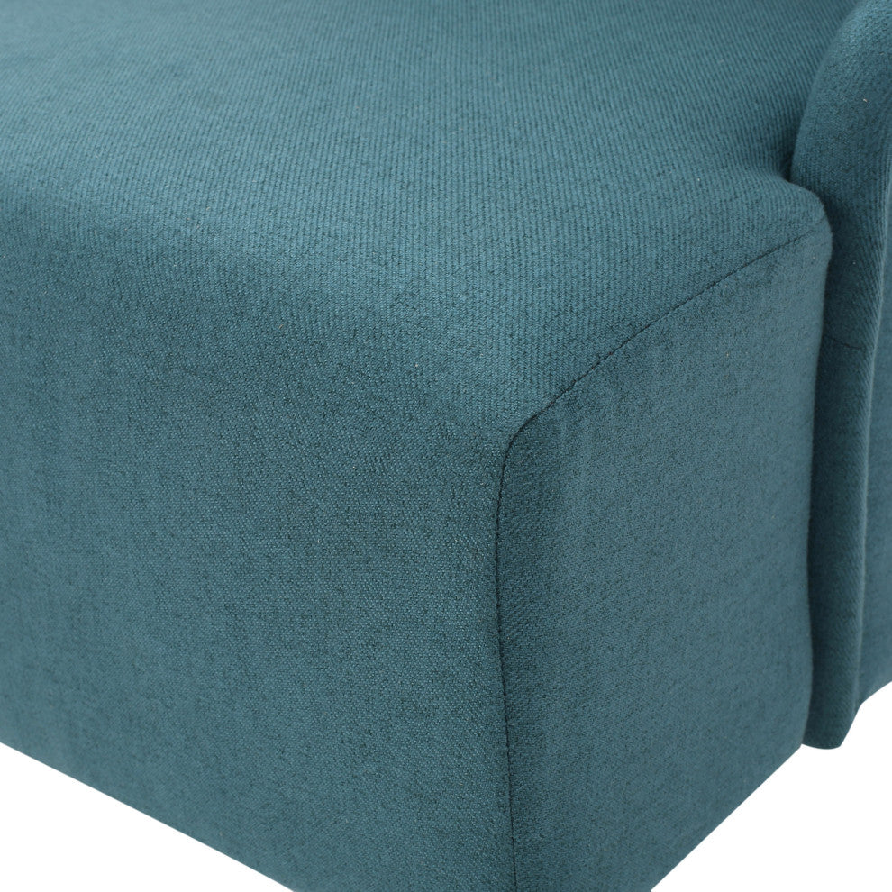 GDF Studio Sheldon Traditional Design High Back Fabric Dining Chair, Teal