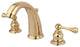 Kingston Brass Widespread Bathroom Faucet With Retail Pop-Up, Polished Brass