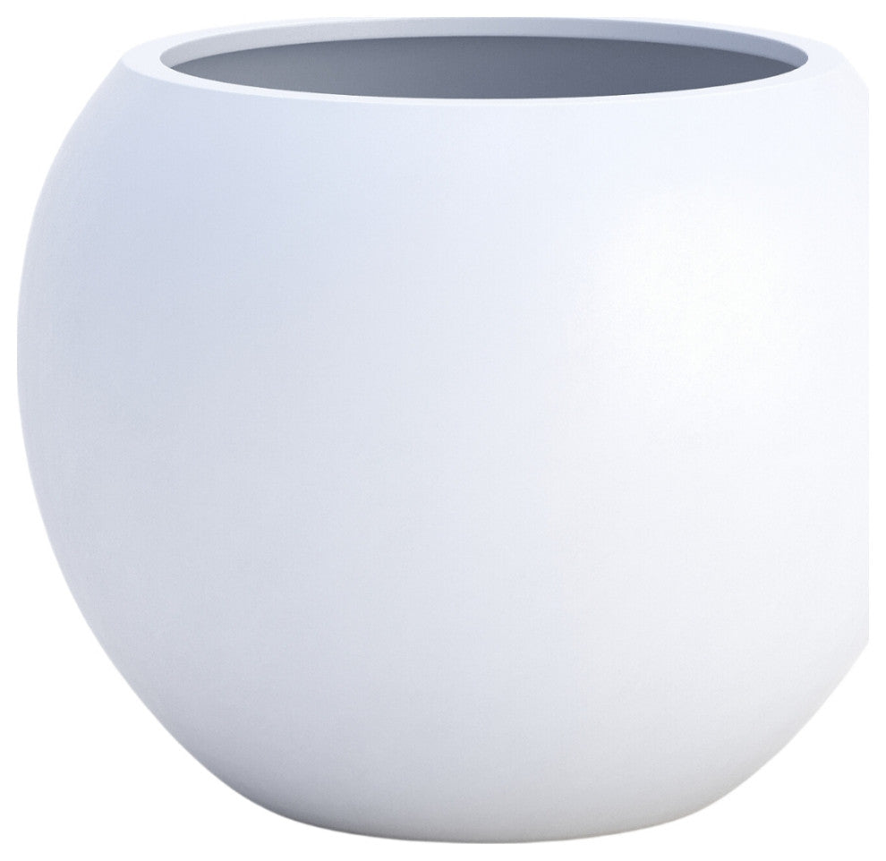 DTY Signature Mount Sherman 1-piece Fiberstone Planter, White, Medium