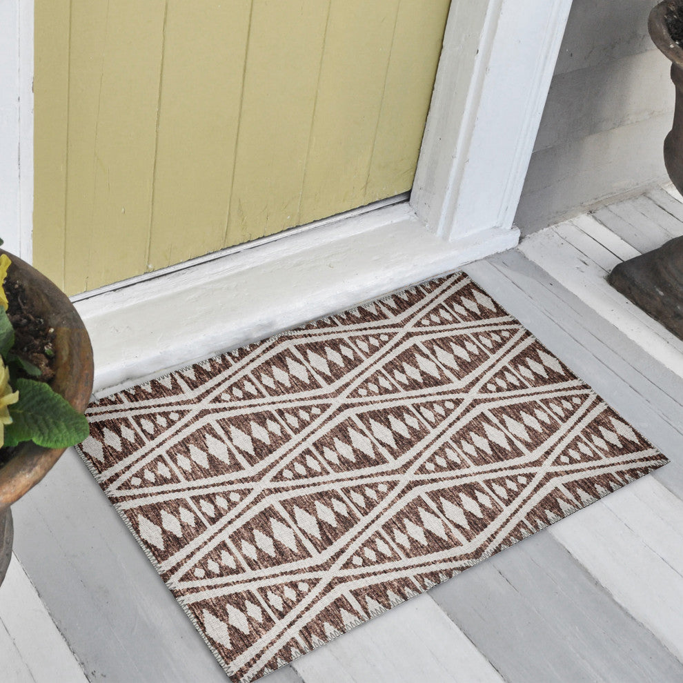 Indoor/Outdoor Sedona SN6 Coffee Machine Washable 1'8" x 2'6" Rug
