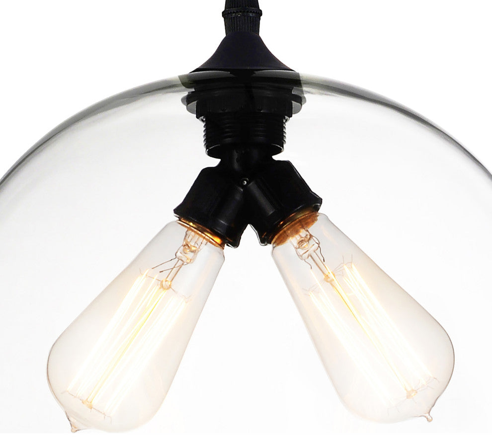 Glass 2 Light Down Mini Pendant, Clear