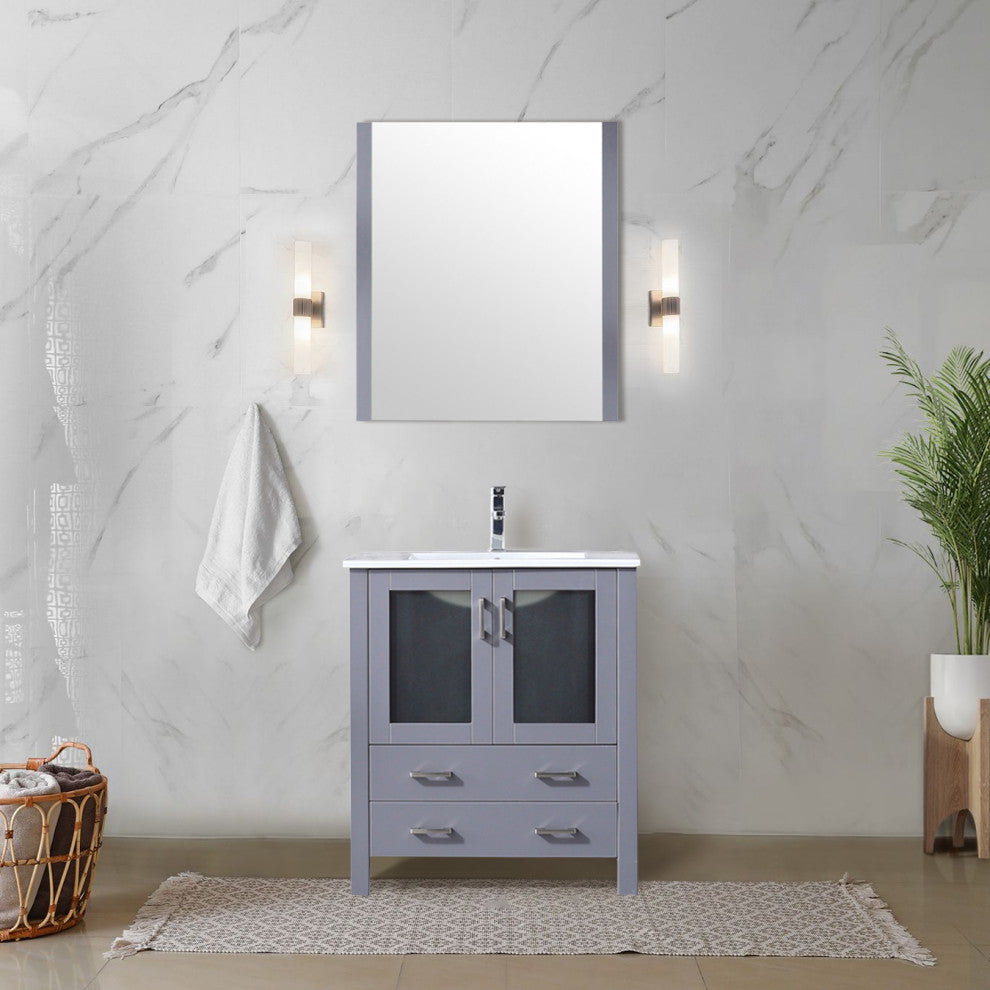 Volez Transitional Dark Grey 30" Single Vanity Set