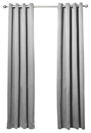 Solid Grommet Top Thermal Insulated Blackout Curtains, Gray, 120"