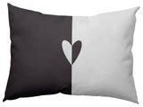 Modern Heart Decorative Throw Pillow, Dark Gray, 14"x20"