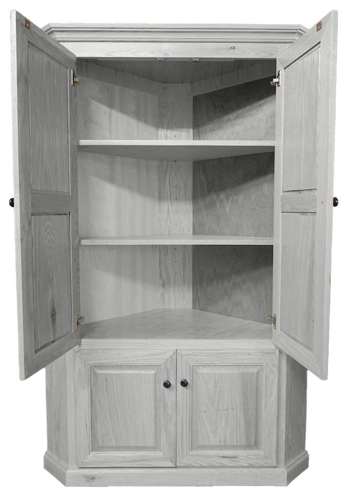 Oak Corner Kitchen Pantry, Bright White Oak