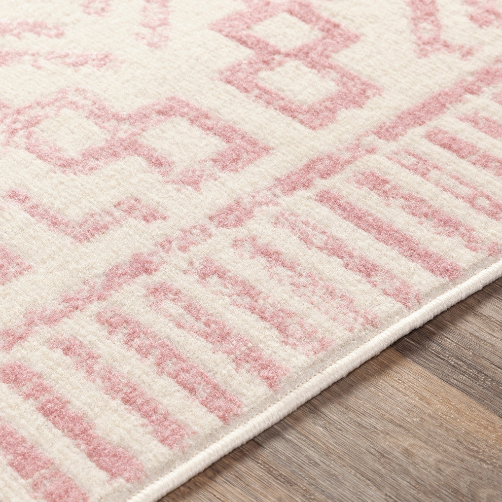 Surya Ustad UST-2313 8'10"x12' Rug, Pale Pink/Cream