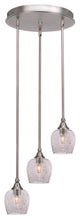 Empire 3-Light Cluster Pendalier, Brushed Nickel/Smoke Bubble