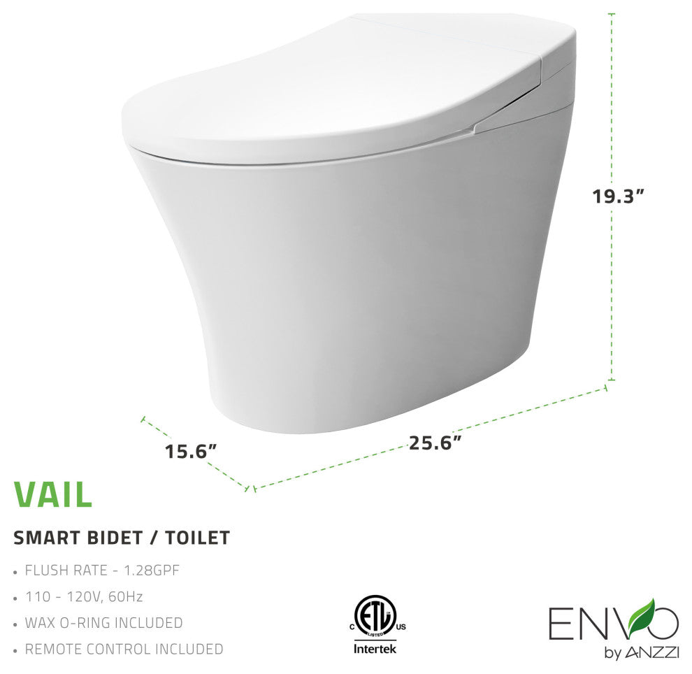 ENVO Vail Smart Toilet Bidet With Remote and Auto Flush