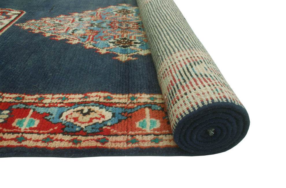 Vintage Distressed Darcy Navy/Red Runner, 3'7x10'3
