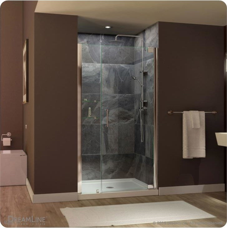 DreamLine Elegance Frameless Pivot Shower Door, Chrome, 40.75"-42.75"
